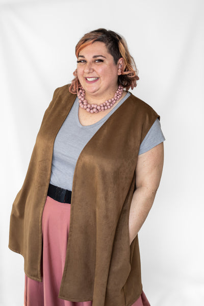 Long Faux Suede Vest