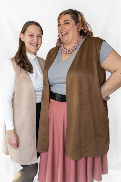 Long Faux Suede Vest