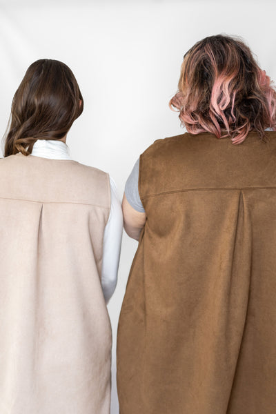Long Faux Suede Vest