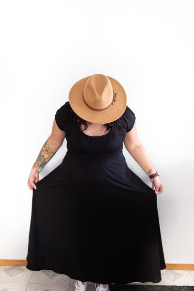 Cap-Sleeve Maxi Dress