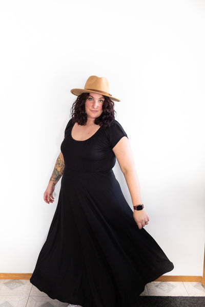 Cap-Sleeve Maxi Dress
