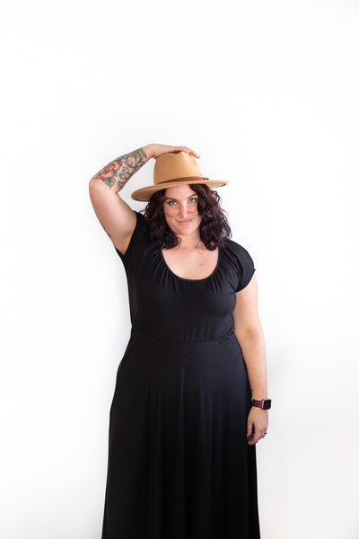 Cap-Sleeve Maxi Dress
